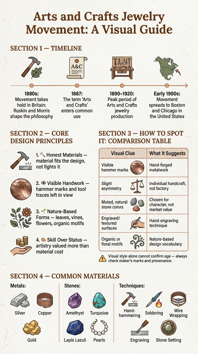 Arts and Crafts Jewelry Movement: History, Key Traits & Visual Guide