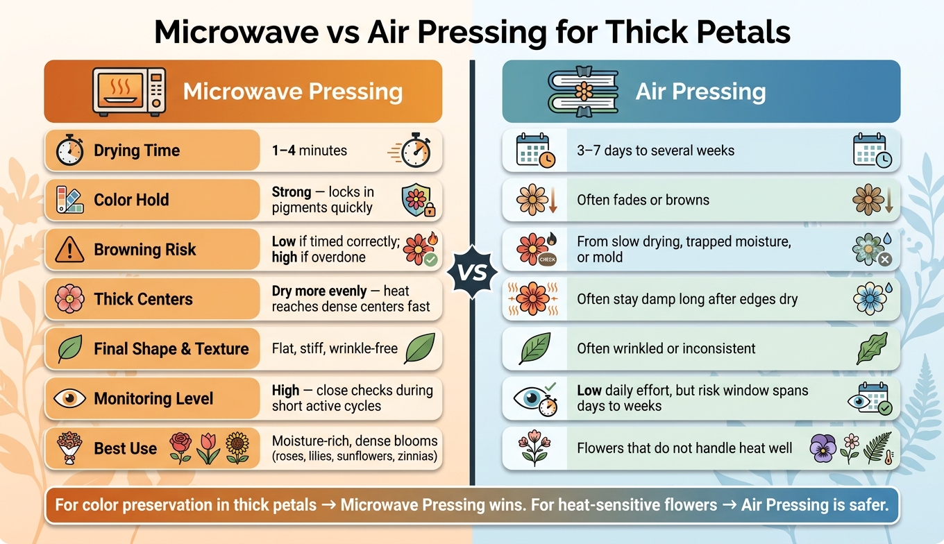 Microwave vs Air Pressing for Thick Petals: Side-by-Side Comparison