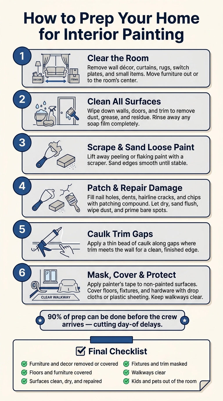 How to Prep Your Home for Interior Painting: 6-Step Checklist