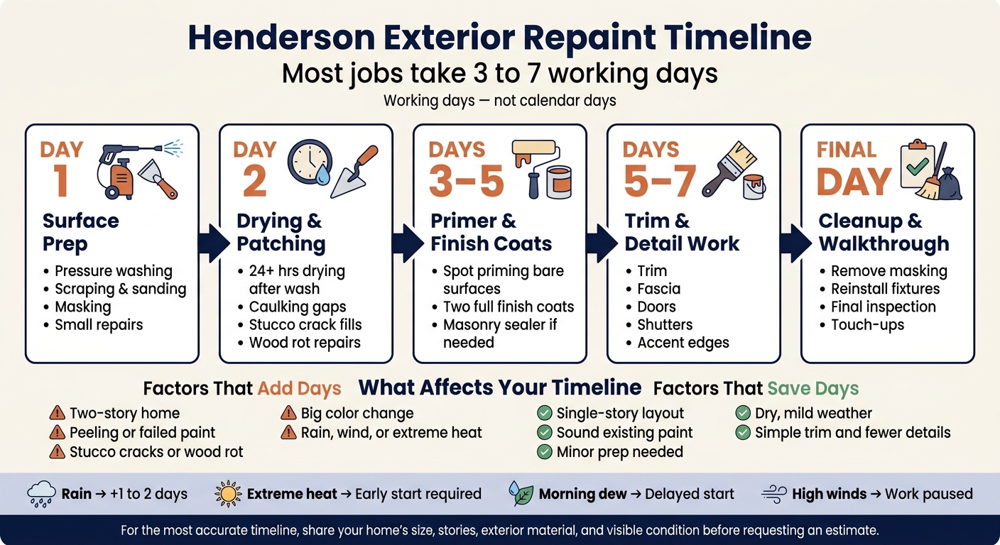 Henderson Exterior Repaint Timeline: Day-by-Day Breakdown