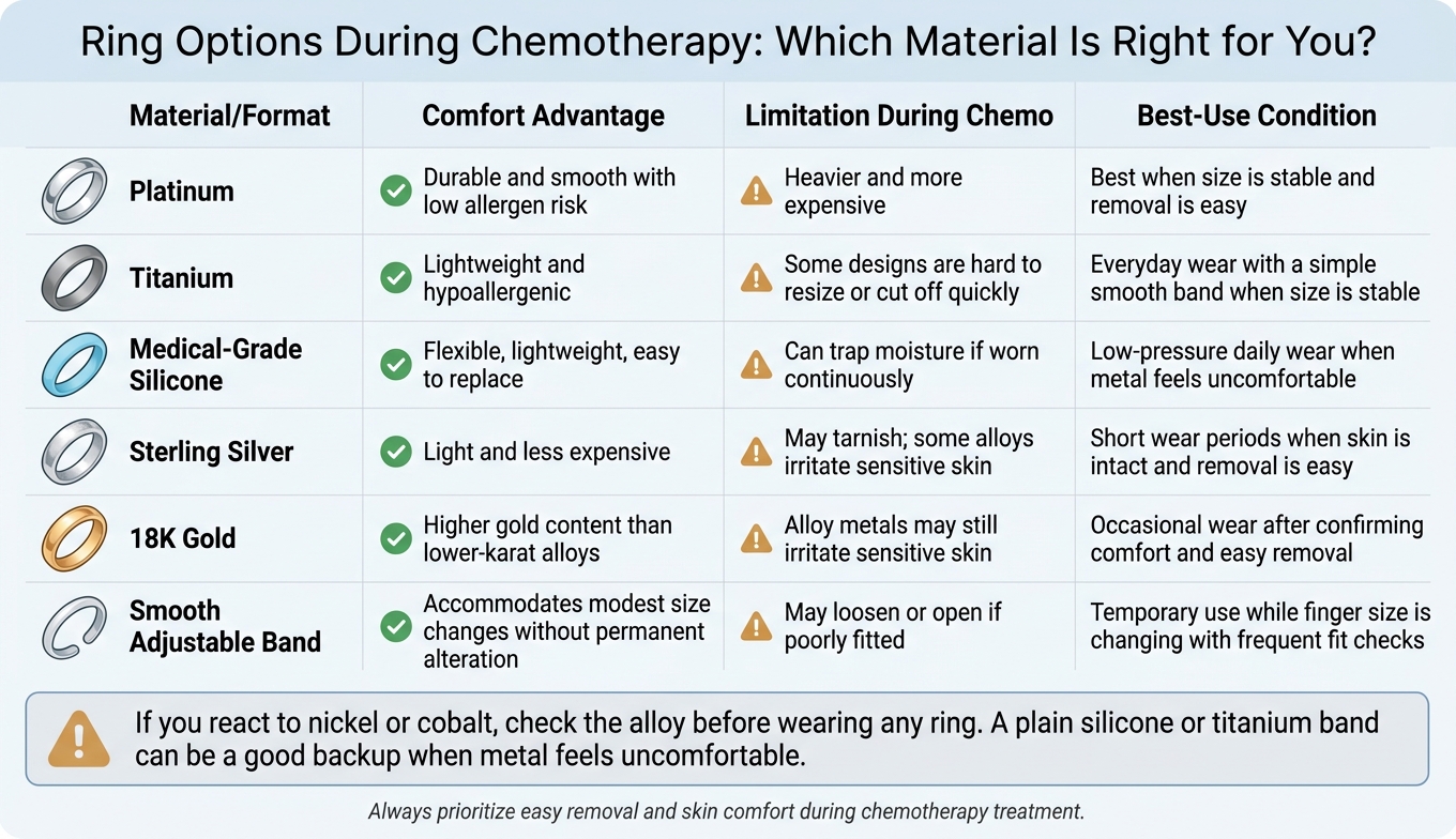 Ring Materials During Chemotherapy: Comfort & Safety Comparison