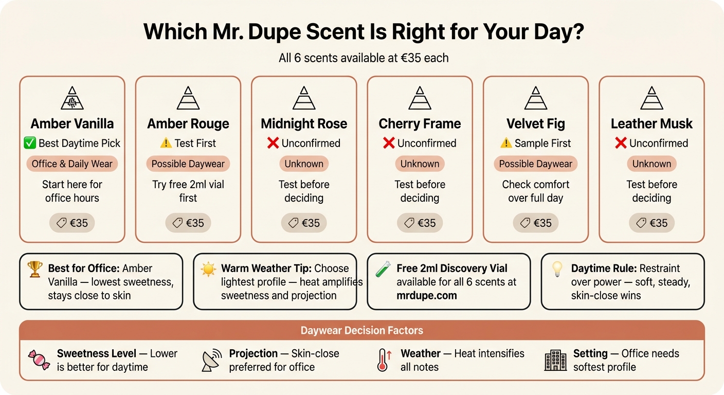 Luxury Perfume Daywear Guide: 6 Scents Compared by Setting & Suitability