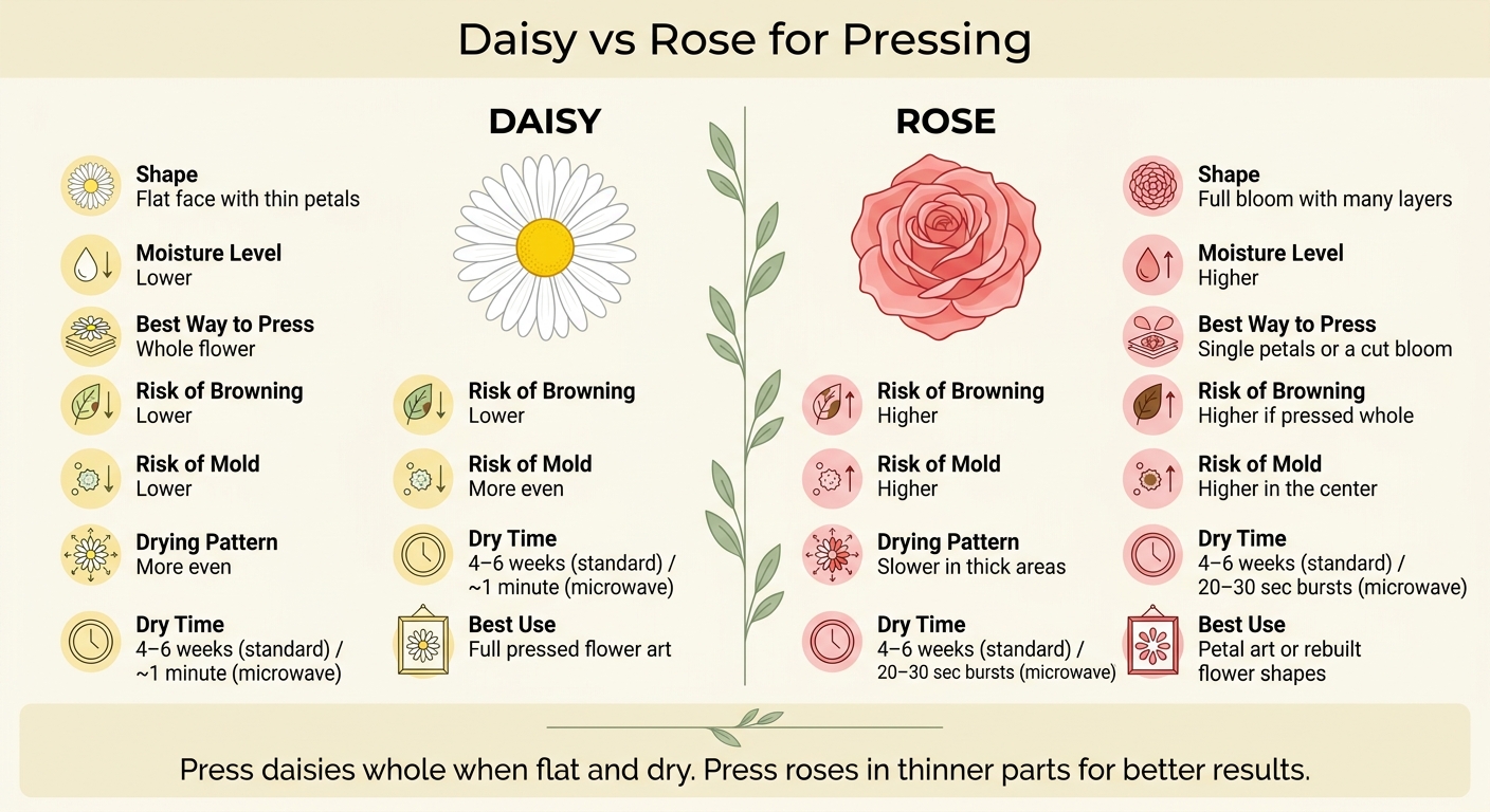 Daisy vs Rose for Pressing: Side-by-Side Comparison
