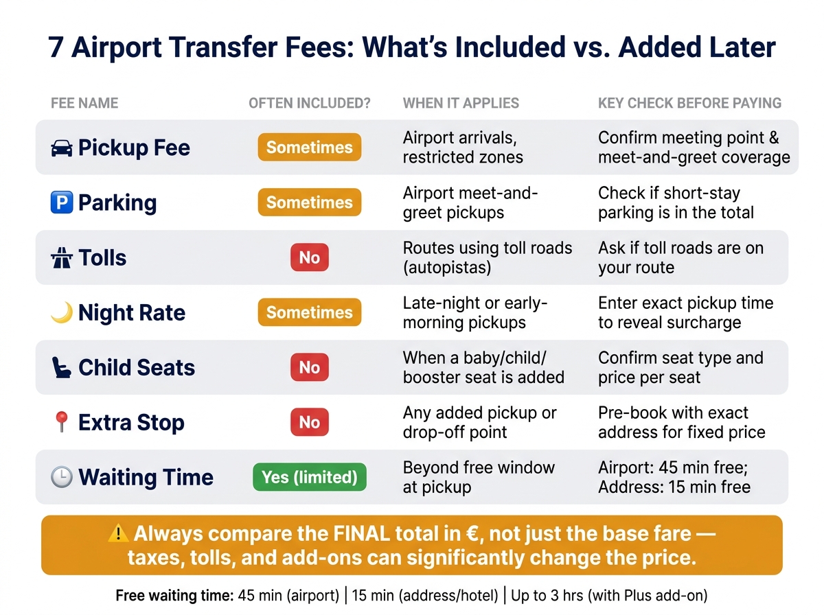7 Airport Transfer Fees: What's Included vs. Added Later