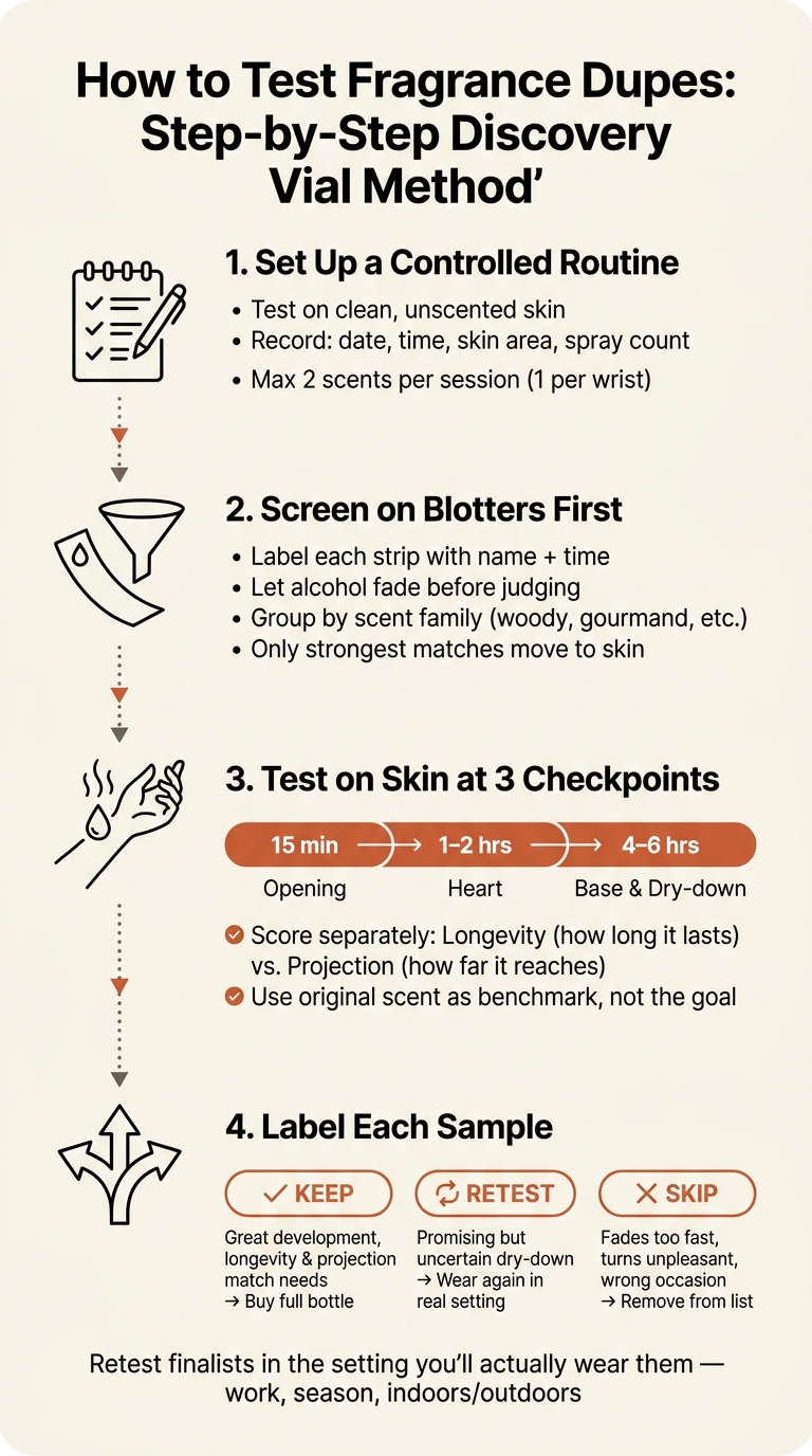 How to Test Fragrance Dupes: Step-by-Step Discovery Vial Method