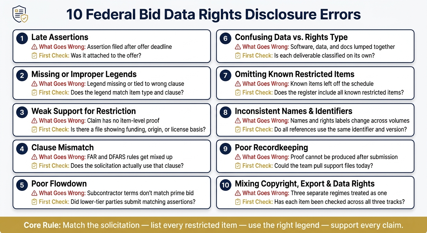 10 Federal Bid Data Rights Errors: What Goes Wrong & How to Fix It