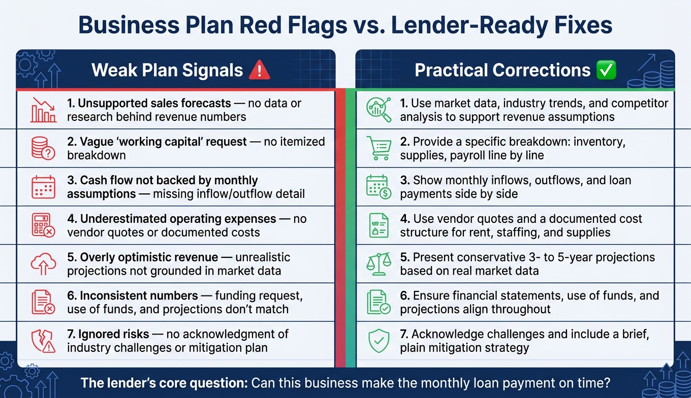 Business Plan Sections: What Lenders Look For vs. Common Mistakes