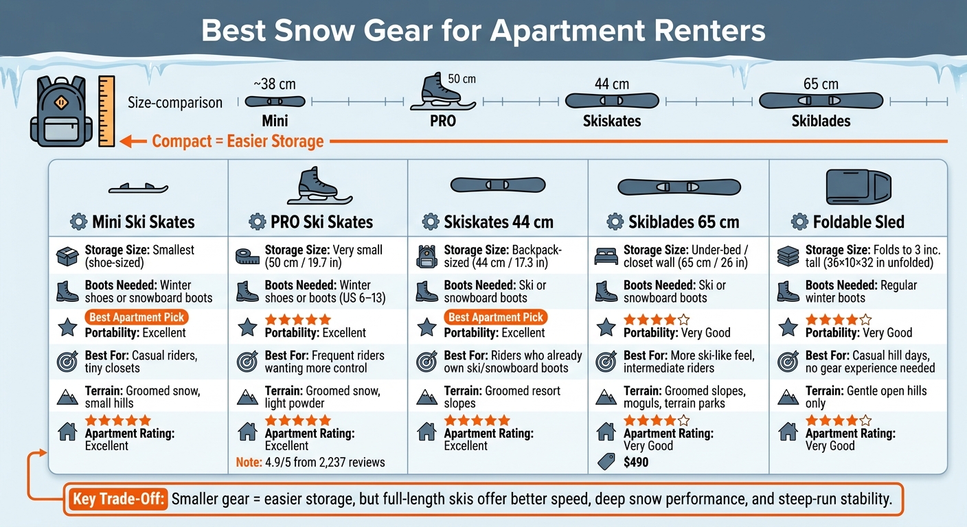 Best Compact Snow Gear for Apartment Renters: Side-by-Side Comparison