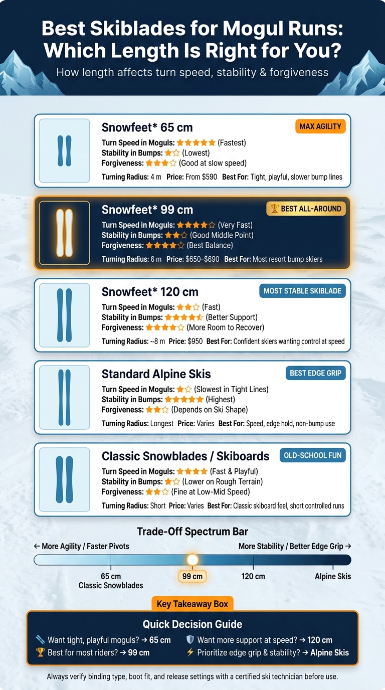 Skiblades vs Alpine Skis for Moguls: Which Length Wins?