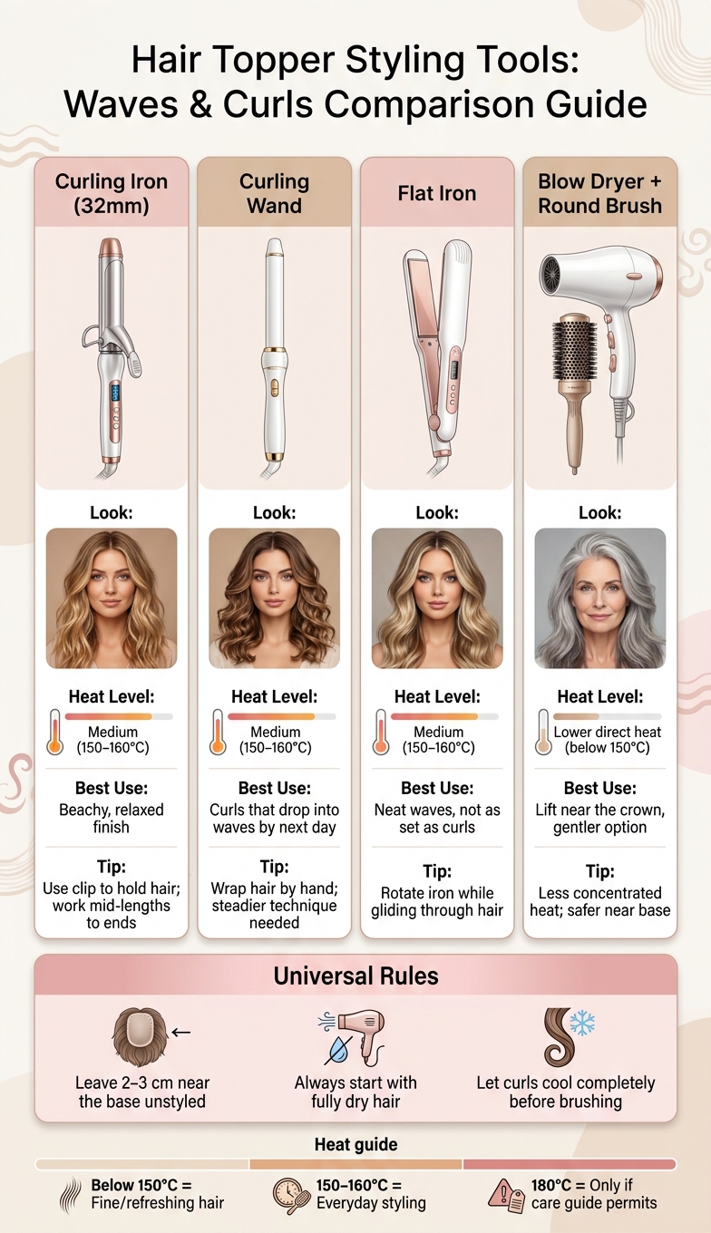 Hair Topper Styling Tools: Waves & Curls Comparison Guide
