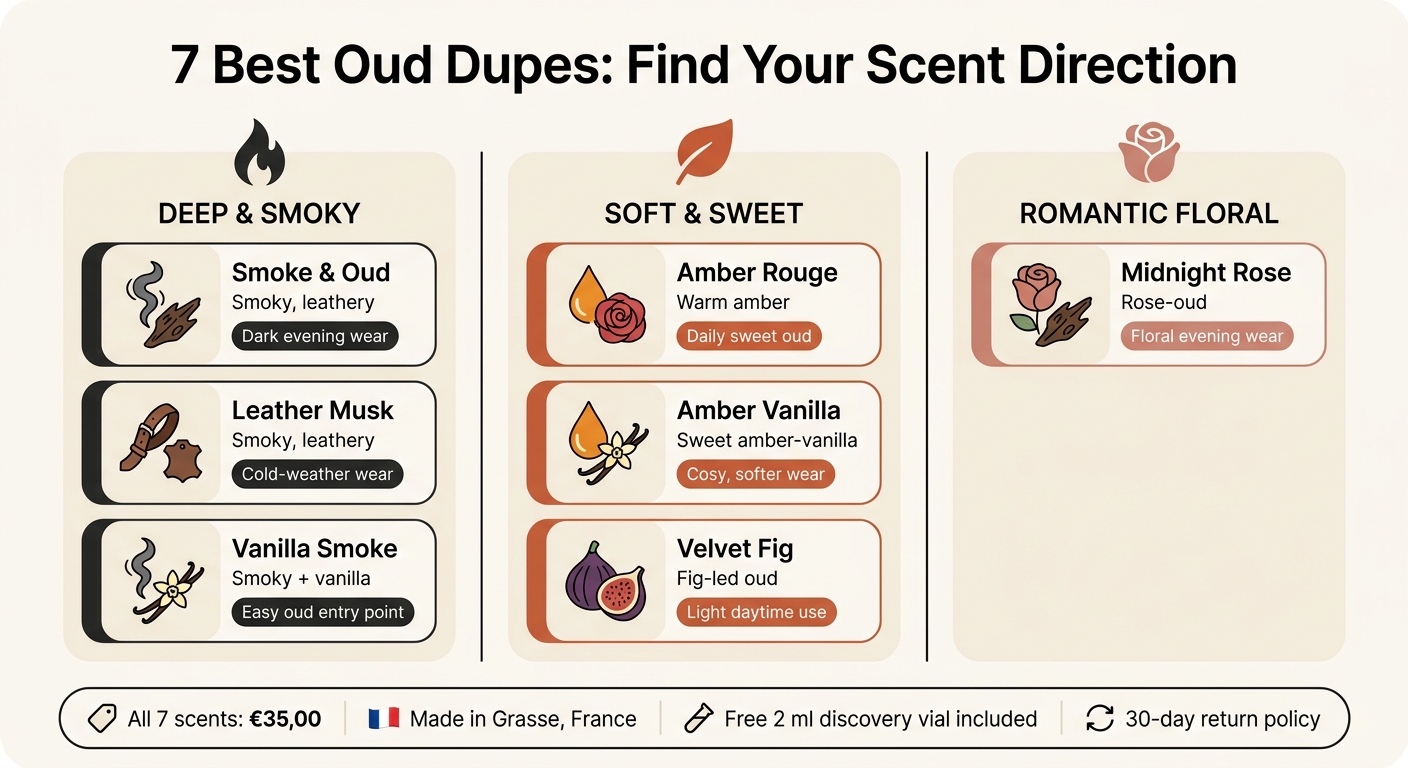 7 Best Oud Dupes: Scent Direction Guide at a Glance