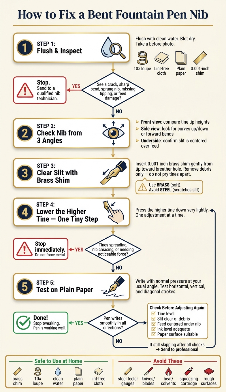 How to Fix a Bent Fountain Pen Nib: Step-by-Step Guide
