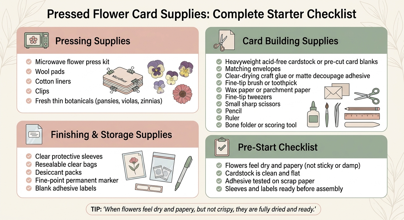 Pressed Flower Card Supplies: Complete Starter Checklist