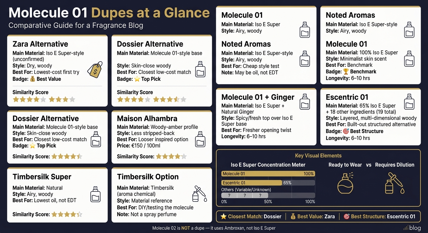 Molecule 01 Dupes Compared: Similarity, Price & Formula