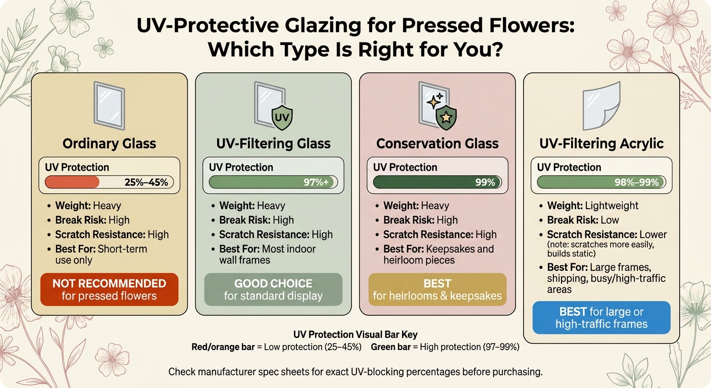 UV-Protective Glazing for Pressed Flowers: Which Type Is Right for You?