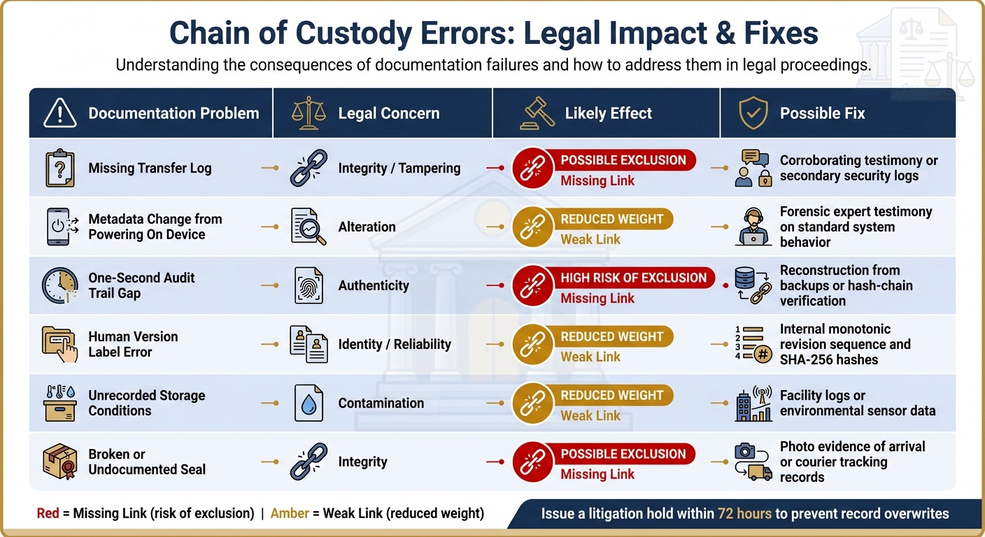 Chain of Custody Errors: Legal Impact & Fixes