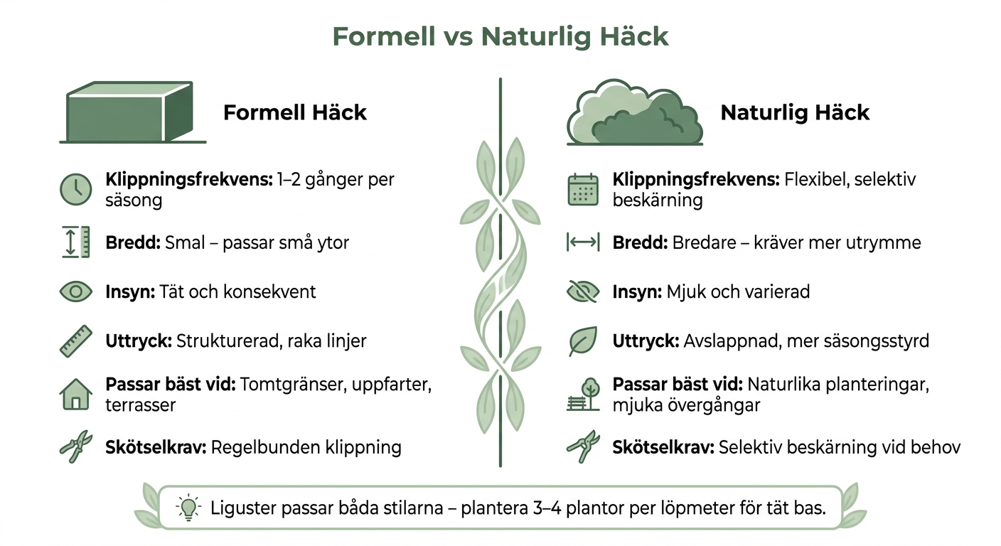 Formell vs Naturlig Häck – Skötsel och Trädgårdsfunktion