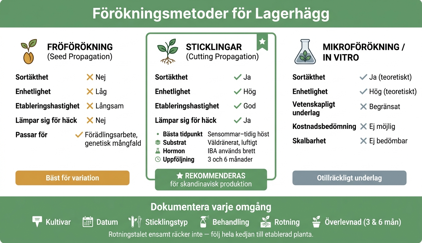 Förökningsmetoder för Lagerhägg: Frö vs Sticklingar vs Mikroförökning