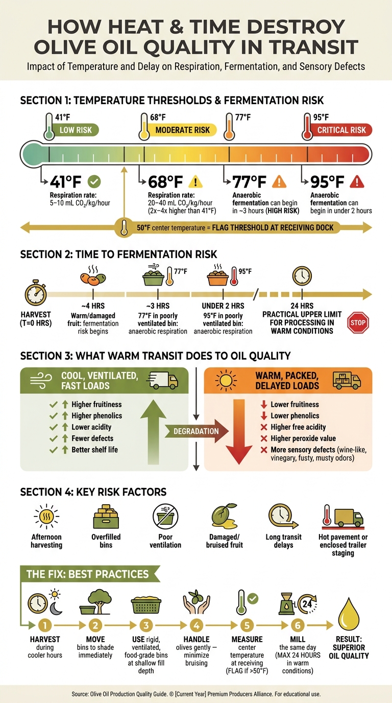 How Temperature & Time Destroy Olive Oil Quality in Transit