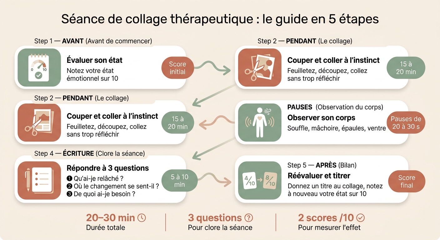 Séance de collage thérapeutique : le guide en 5 étapes