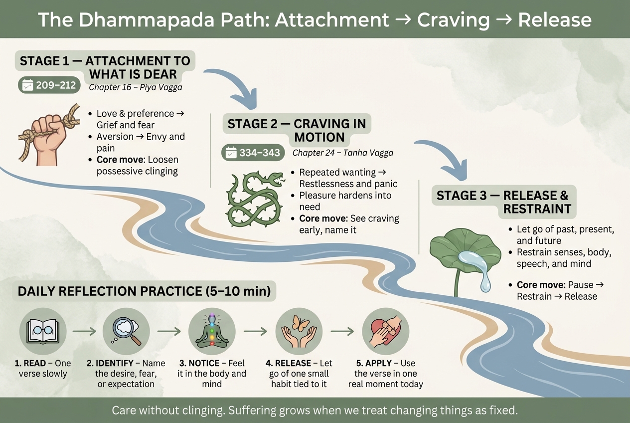 Dhammapada Letting Go: Attachment → Craving → Release