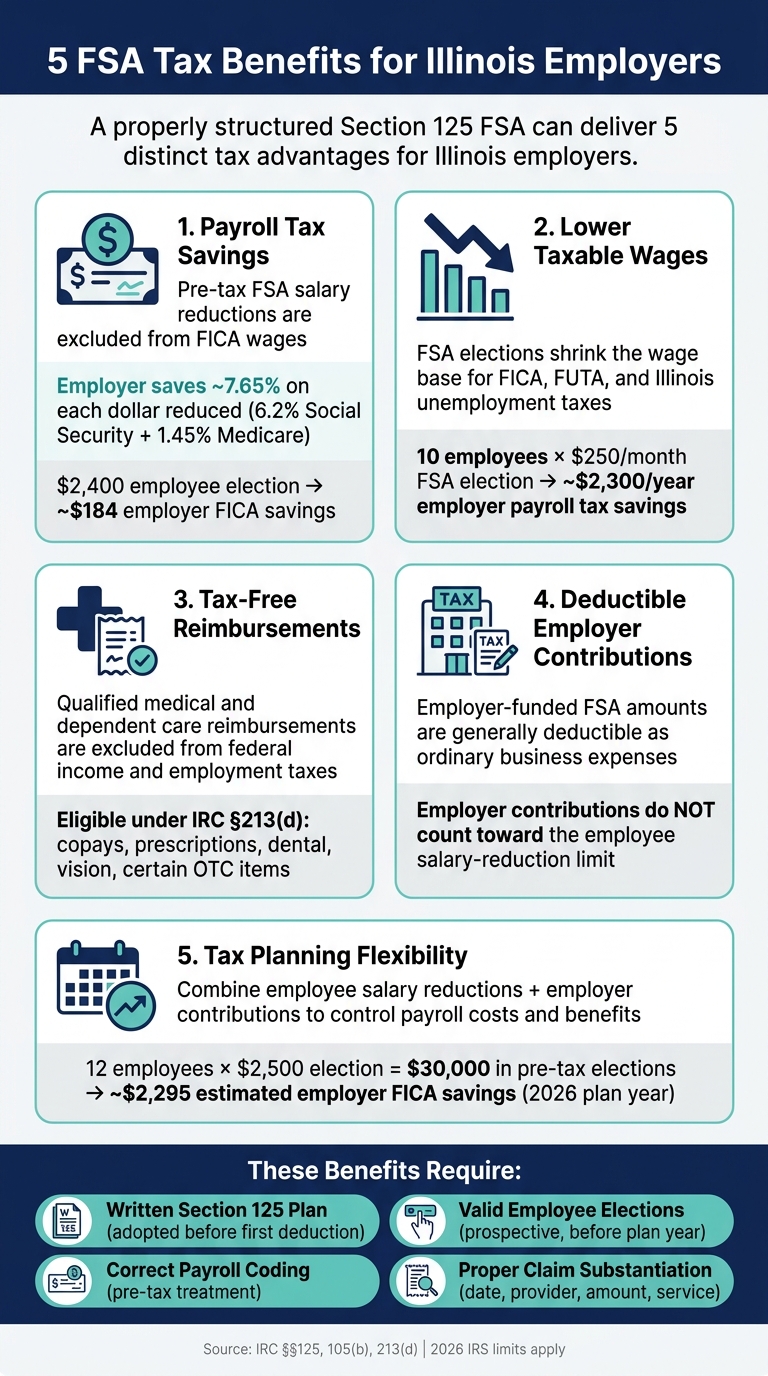 5 FSA Tax Benefits for Illinois Employers: At-a-Glance Guide