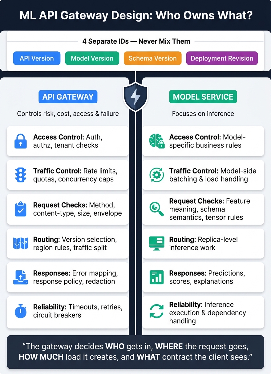 ML API Gateway vs Model Service: Responsibility Split