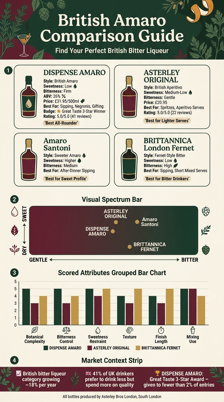 British Amaro Comparison: Bitterness, Sweetness & Best Use Guide