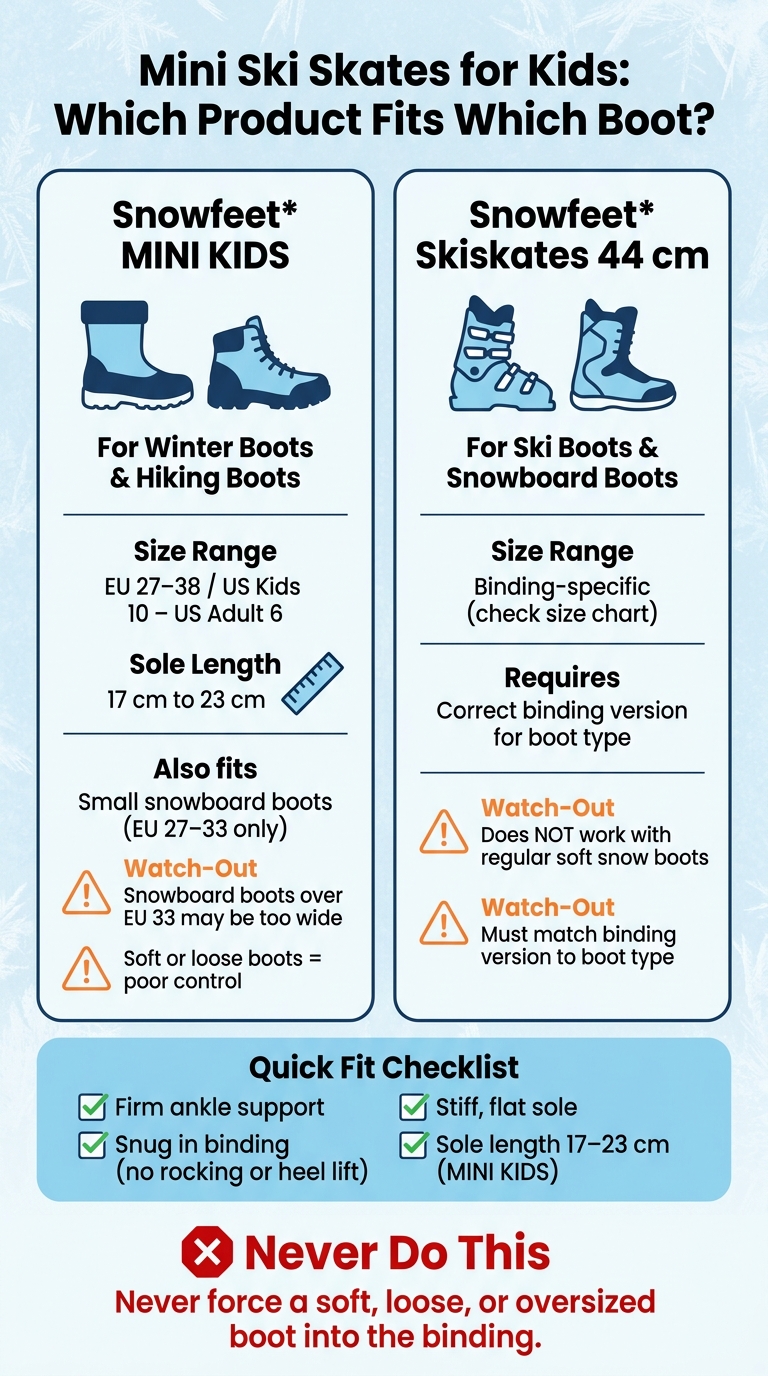 Mini Ski Skates for Kids: Which Product Fits Which Boot?