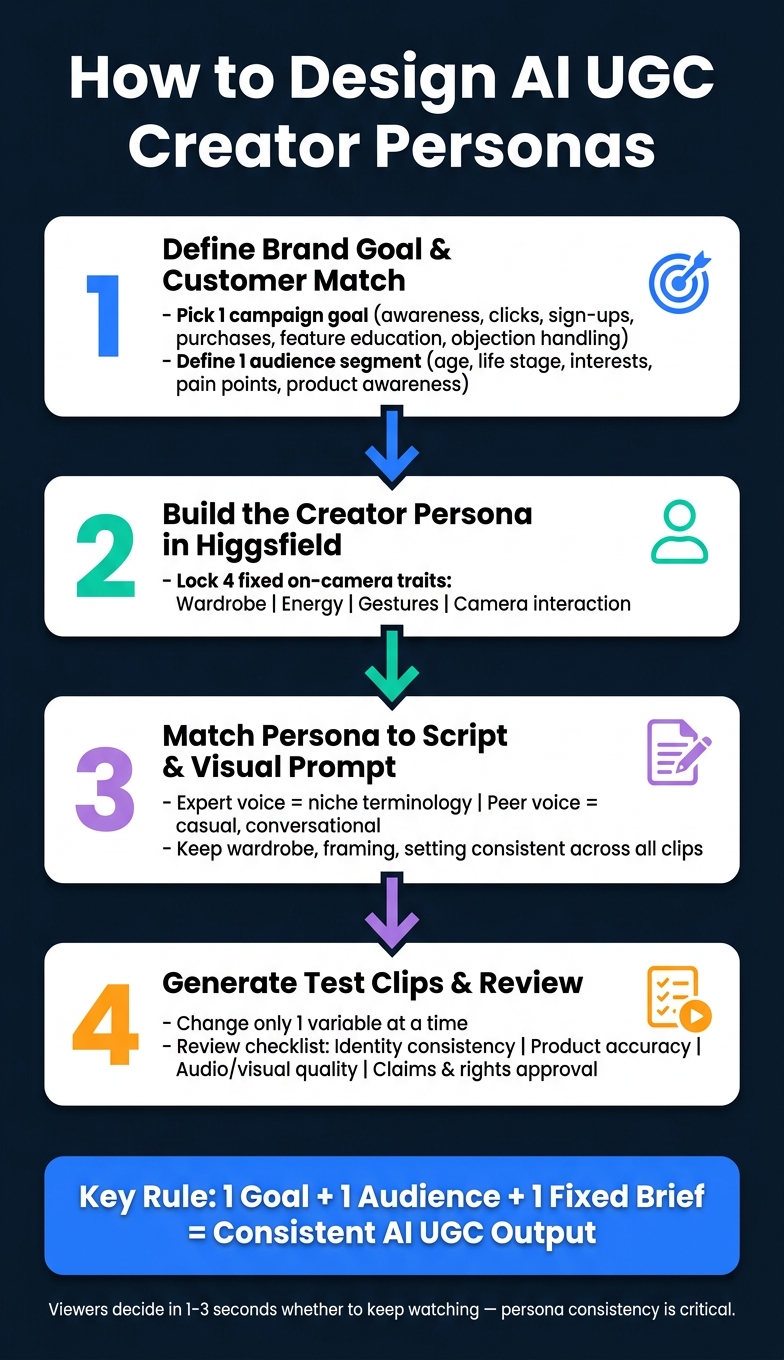 How to Design AI UGC Creator Personas: 4-Step Workflow