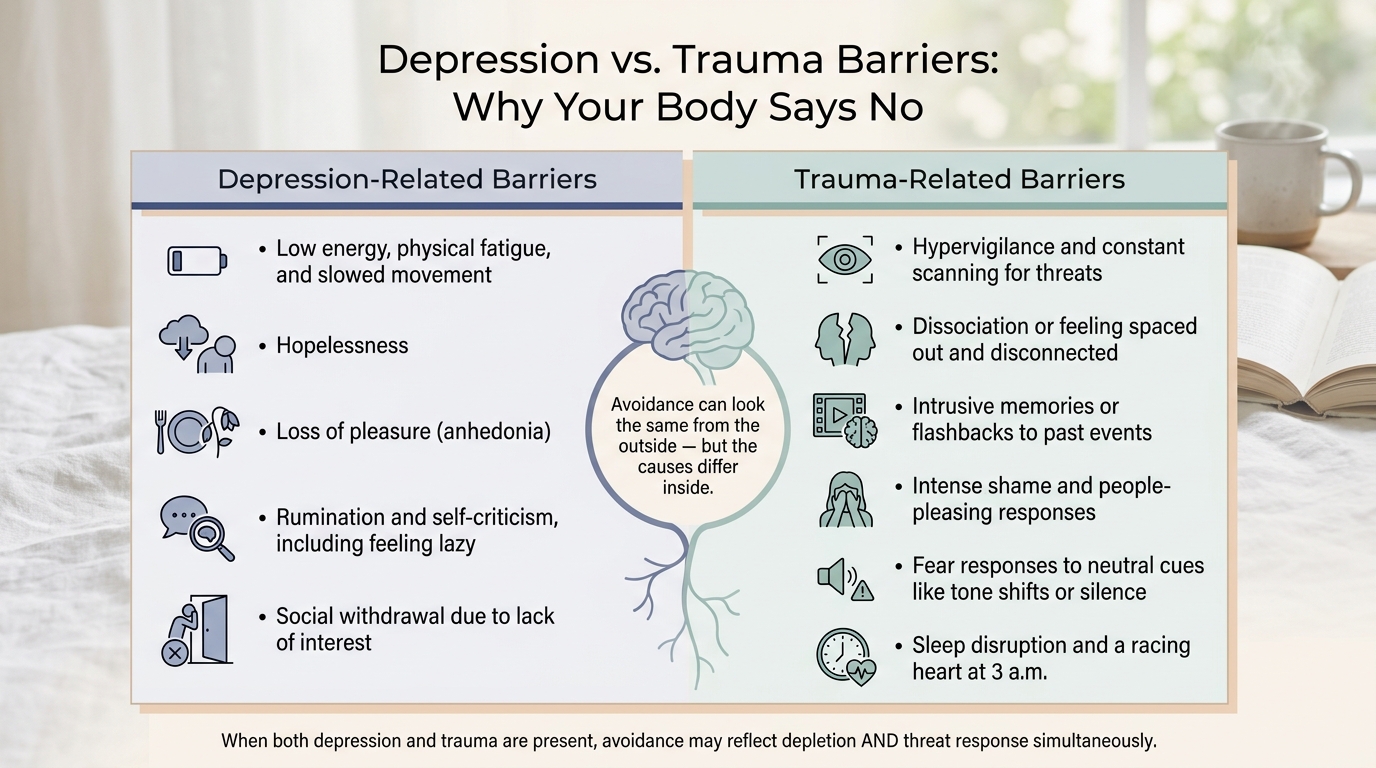 Depression vs. Trauma Barriers: Why Your Body Says No