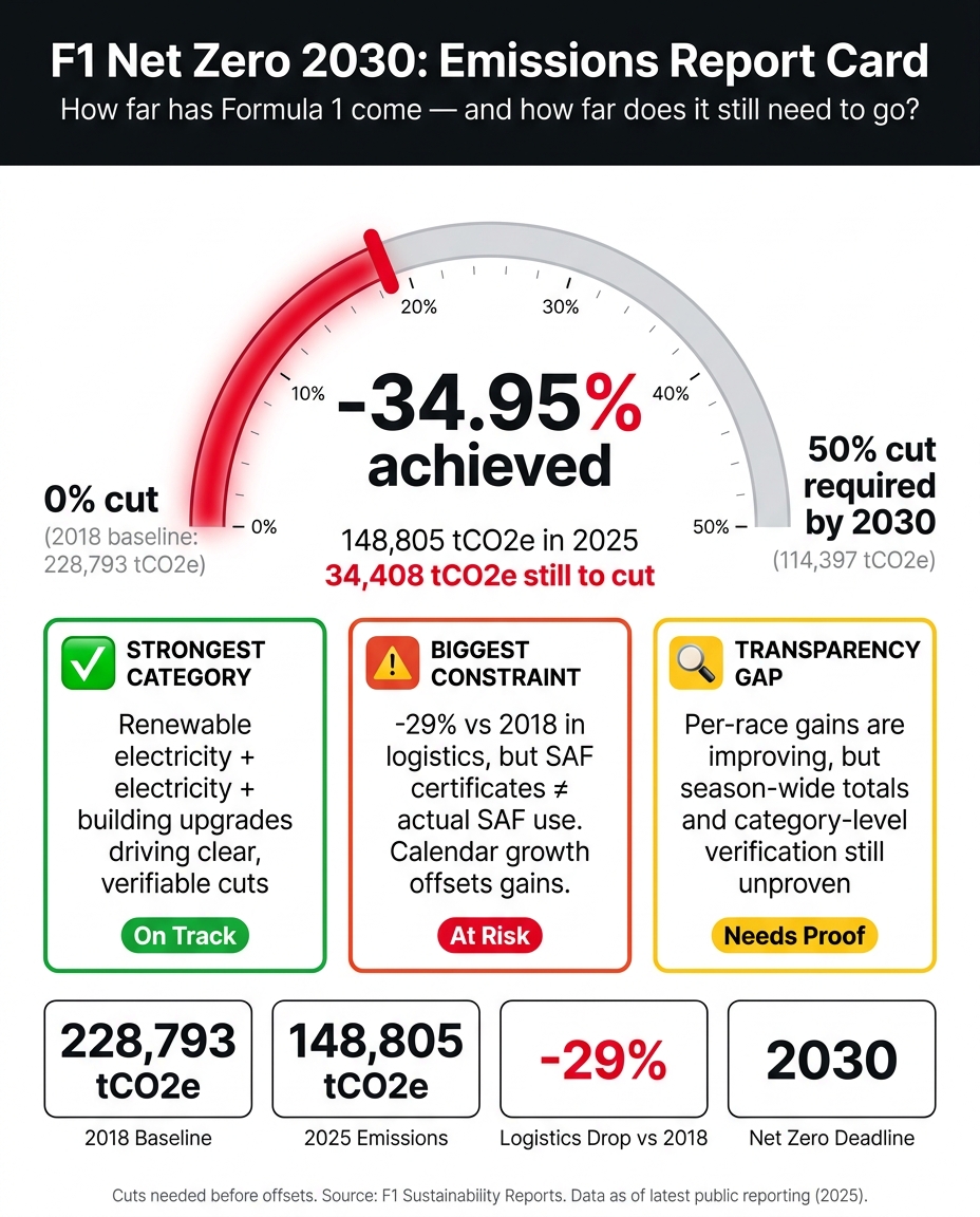 F1 Net Zero 2030: Emissions Progress Report Card