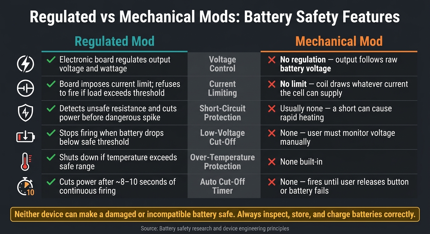 Battery Thermal Runaway: Study Summary For Vapers 2 Regulated vs mechanical mods: battery safety features compared