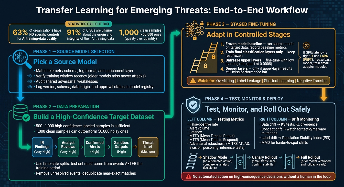Transfer Learning for Threat Detection: Staged Fine-Tuning & Deployment Workflow