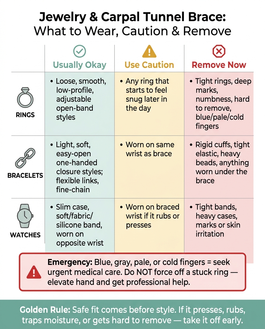 Jewelry & Carpal Tunnel Brace: What to Wear, Caution, and Remove