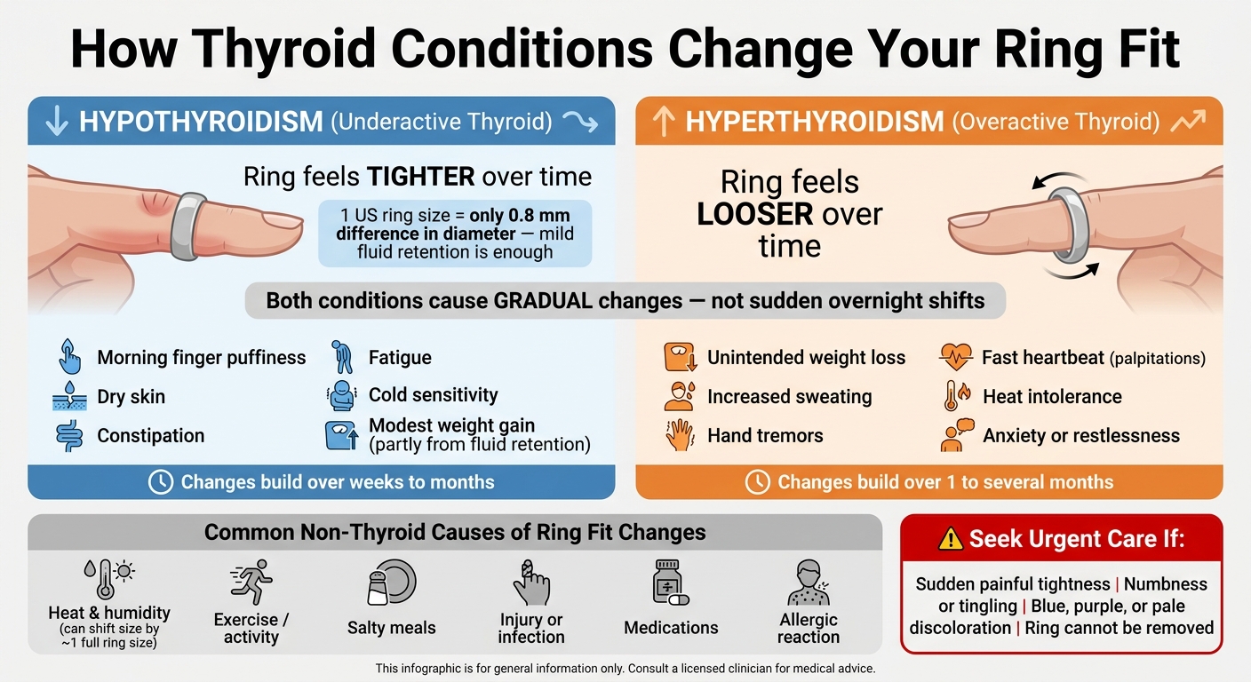 Hypothyroidism vs Hyperthyroidism: Ring Fit Changes & Symptoms