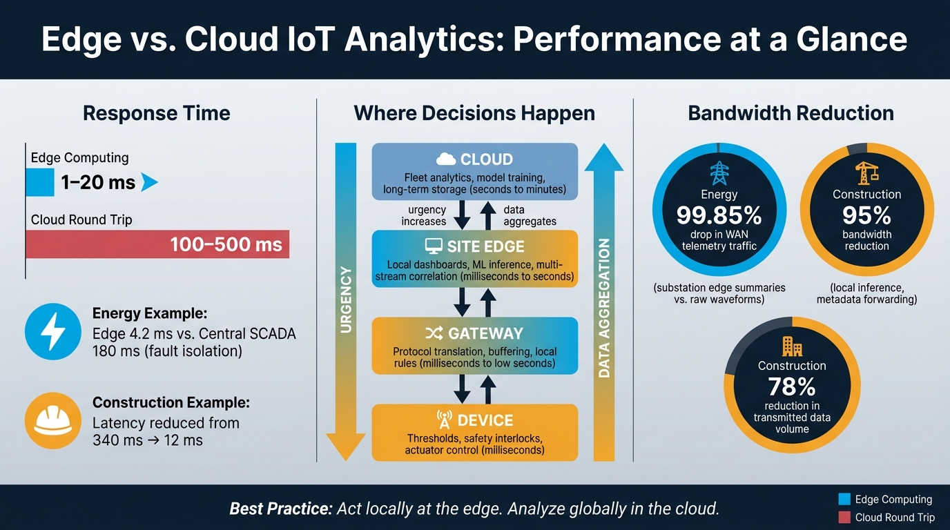 Edge vs. Cloud IoT Analytics: Latency, Bandwidth & Real-World Performance