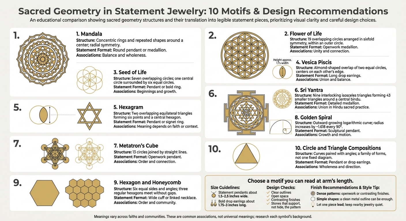 10 Sacred Geometry Jewelry Motifs Compared