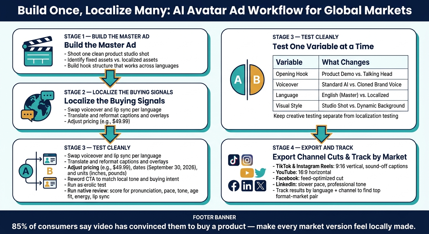 Build Once, Localize Many: AI Avatar Ad Workflow for Global Markets