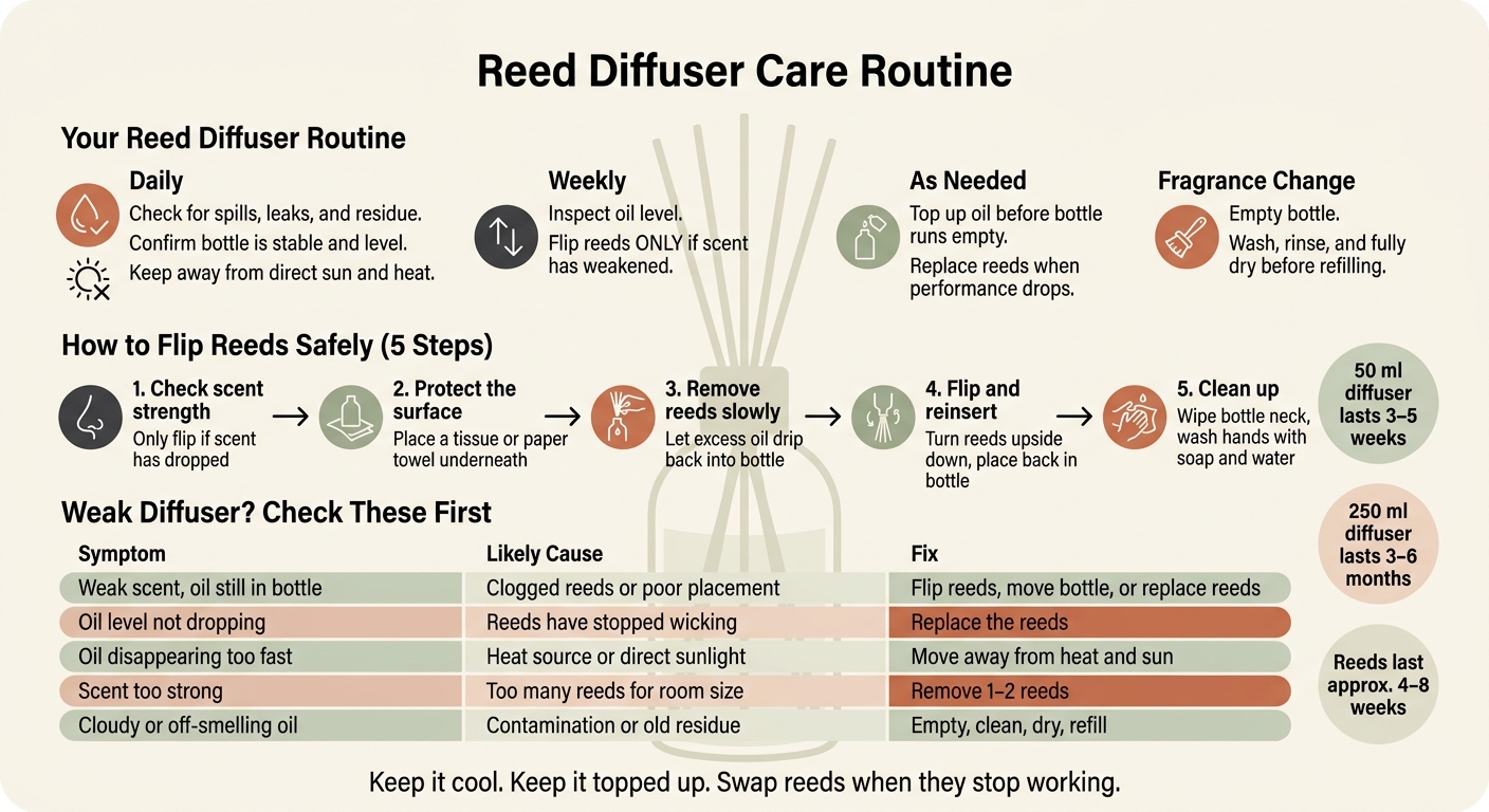 Reed Diffuser Care Routine: Daily, Weekly & As-Needed Steps