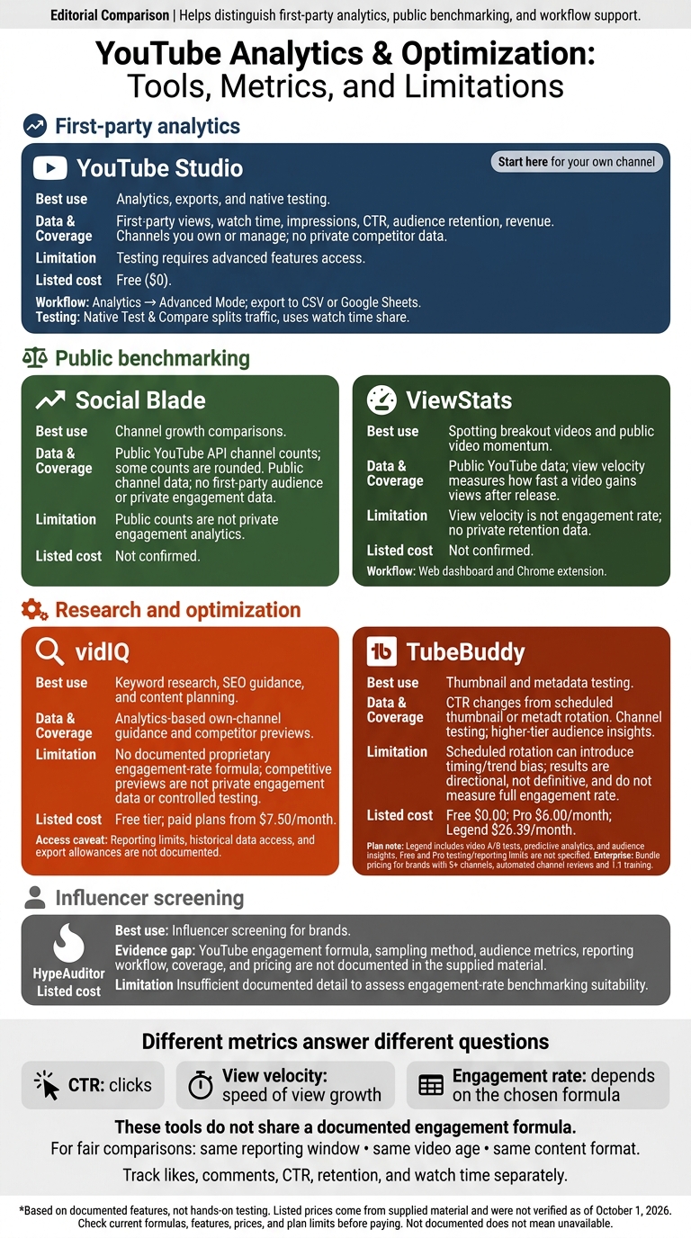 YouTube Analytics Tools: Choose by Data and Workflow