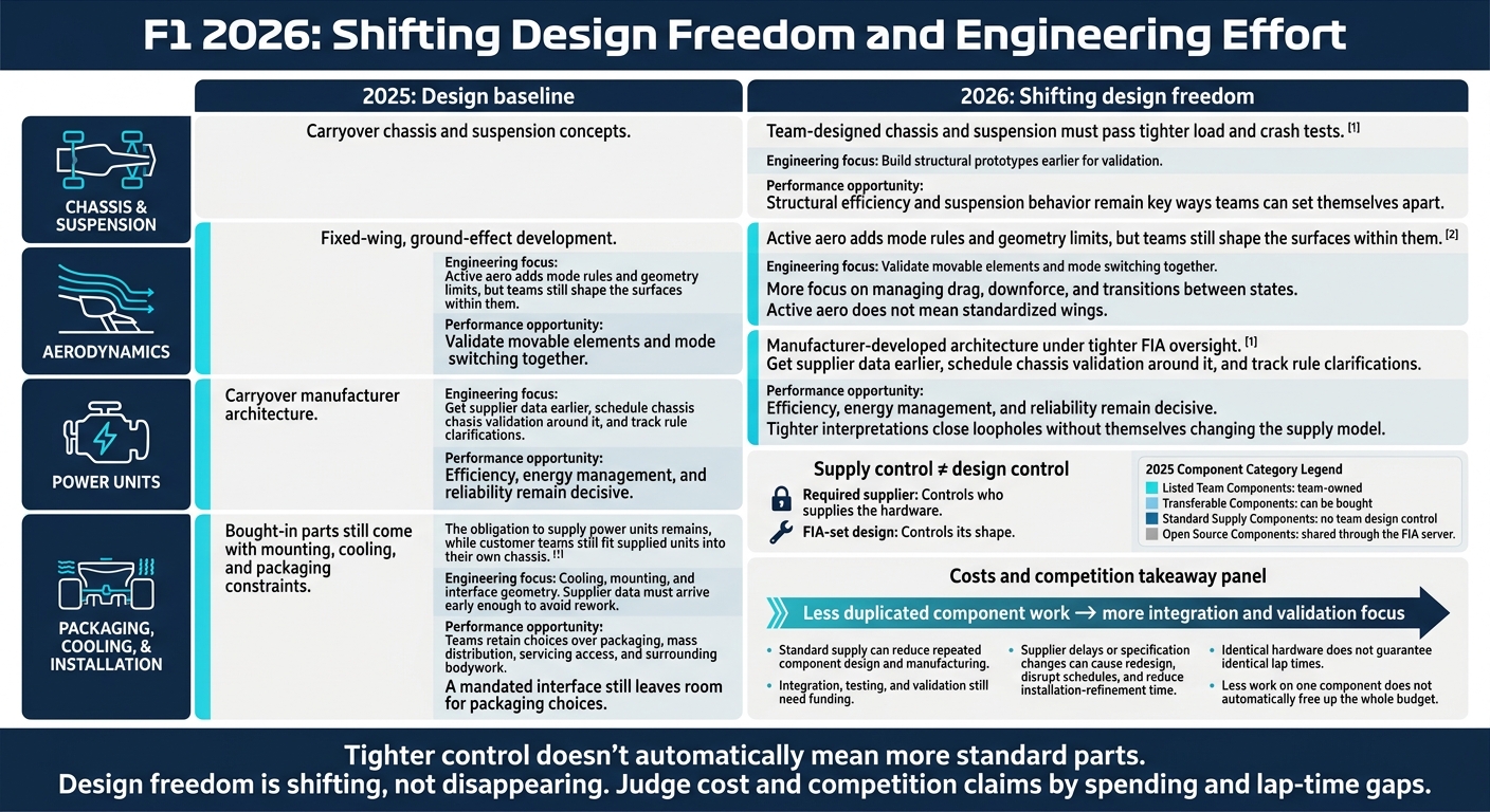 F1 2025 vs 2026: Where Design Freedom Shifts