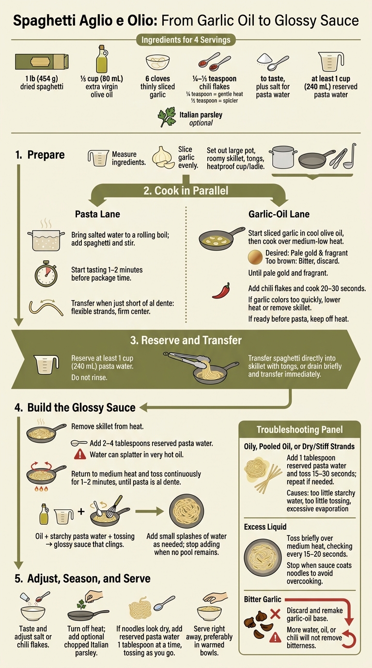Spaghetti Aglio e Olio: From Garlic Oil to Glossy Sauce