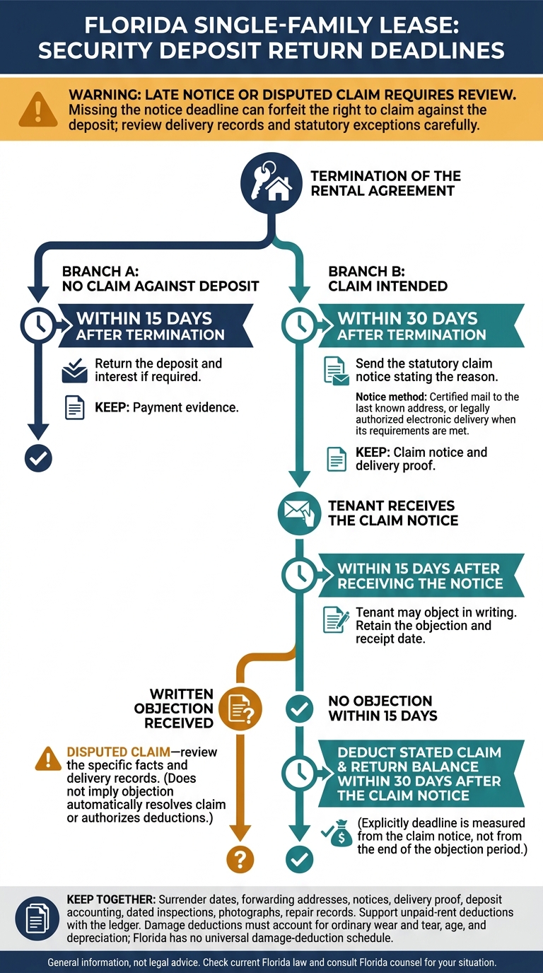 Florida Security Deposit Return Deadlines