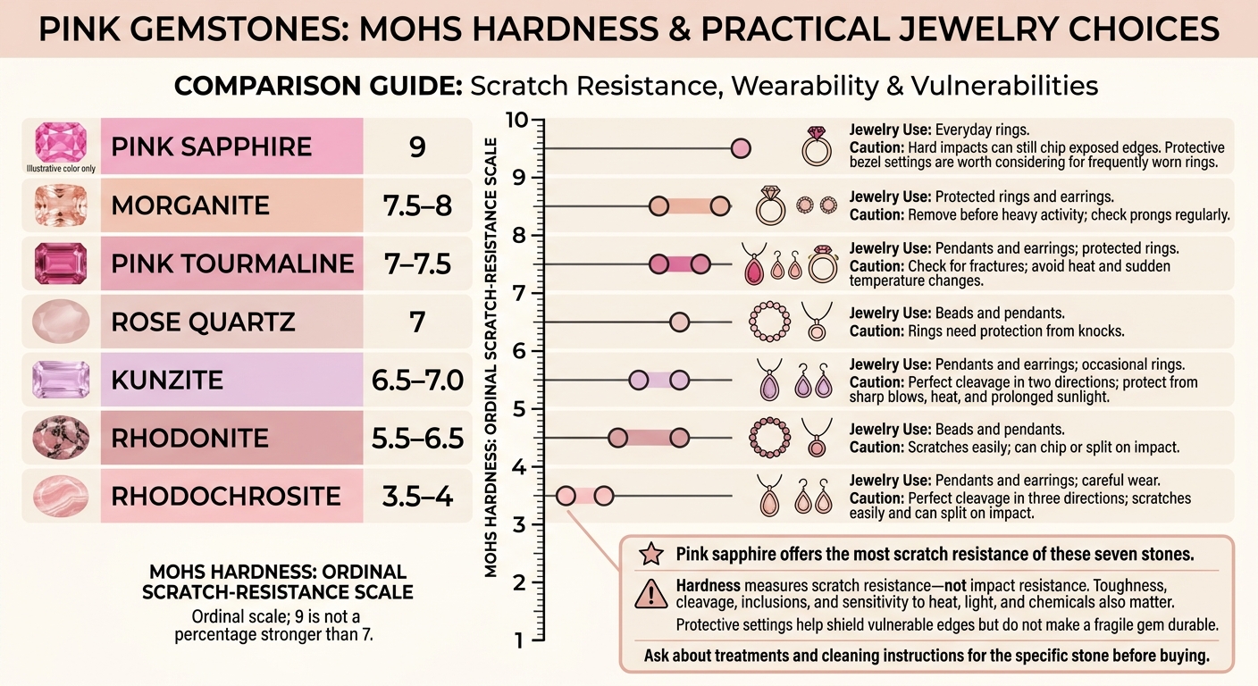 Pink Gemstone Hardness and Jewelry Uses