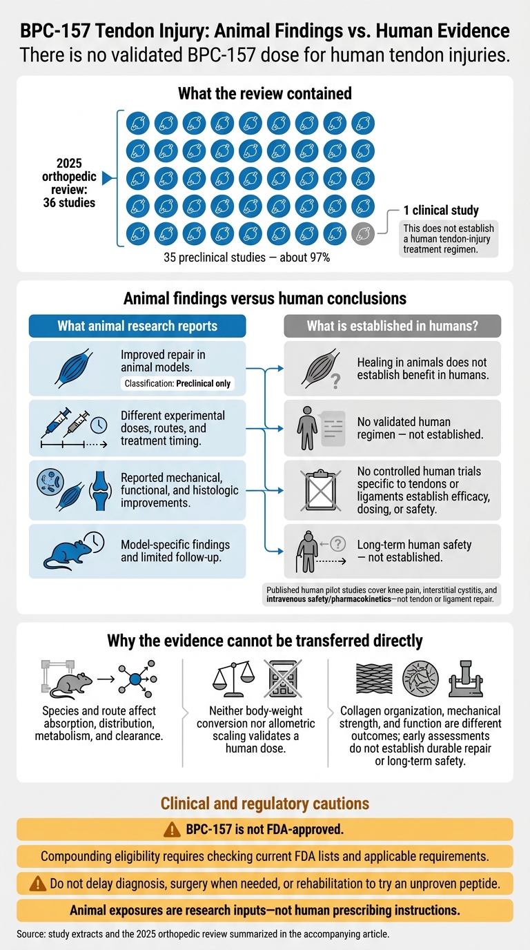 BPC-157 Tendon Injury: Animal Findings vs. Human Evidence