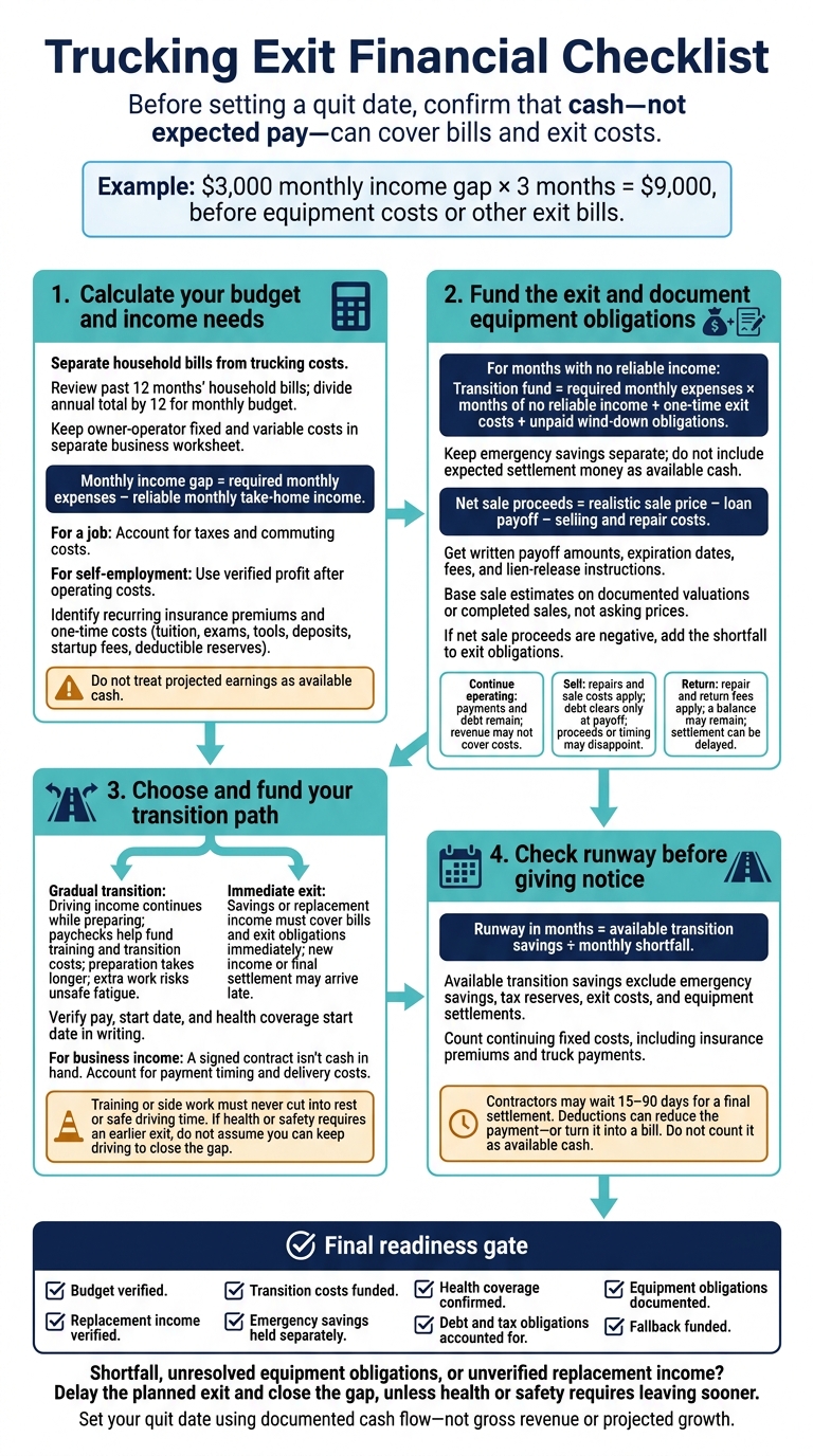 Trucking Exit Financial Checklist