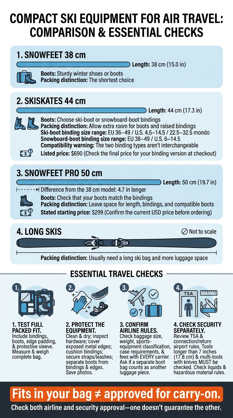 Flying With Snowfeet: Size, Boots, and Packing