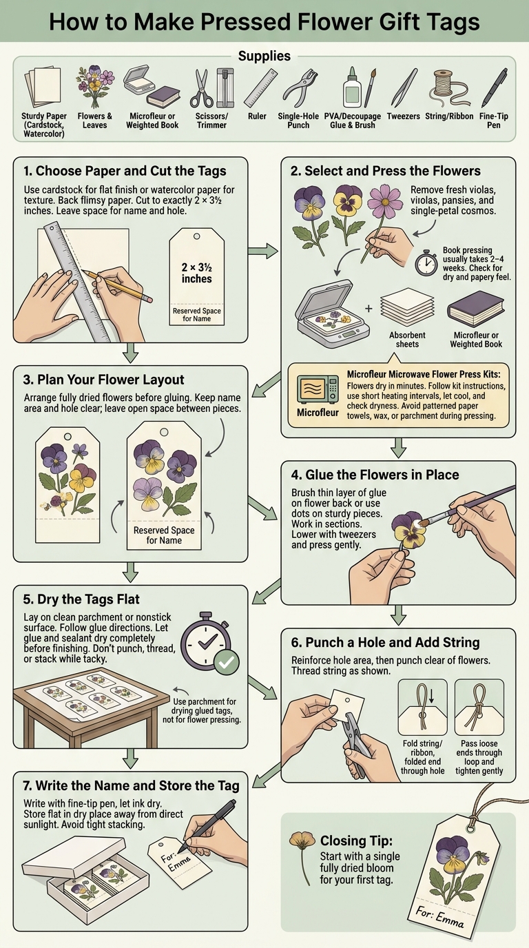 How to Make Pressed Flower Gift Tags