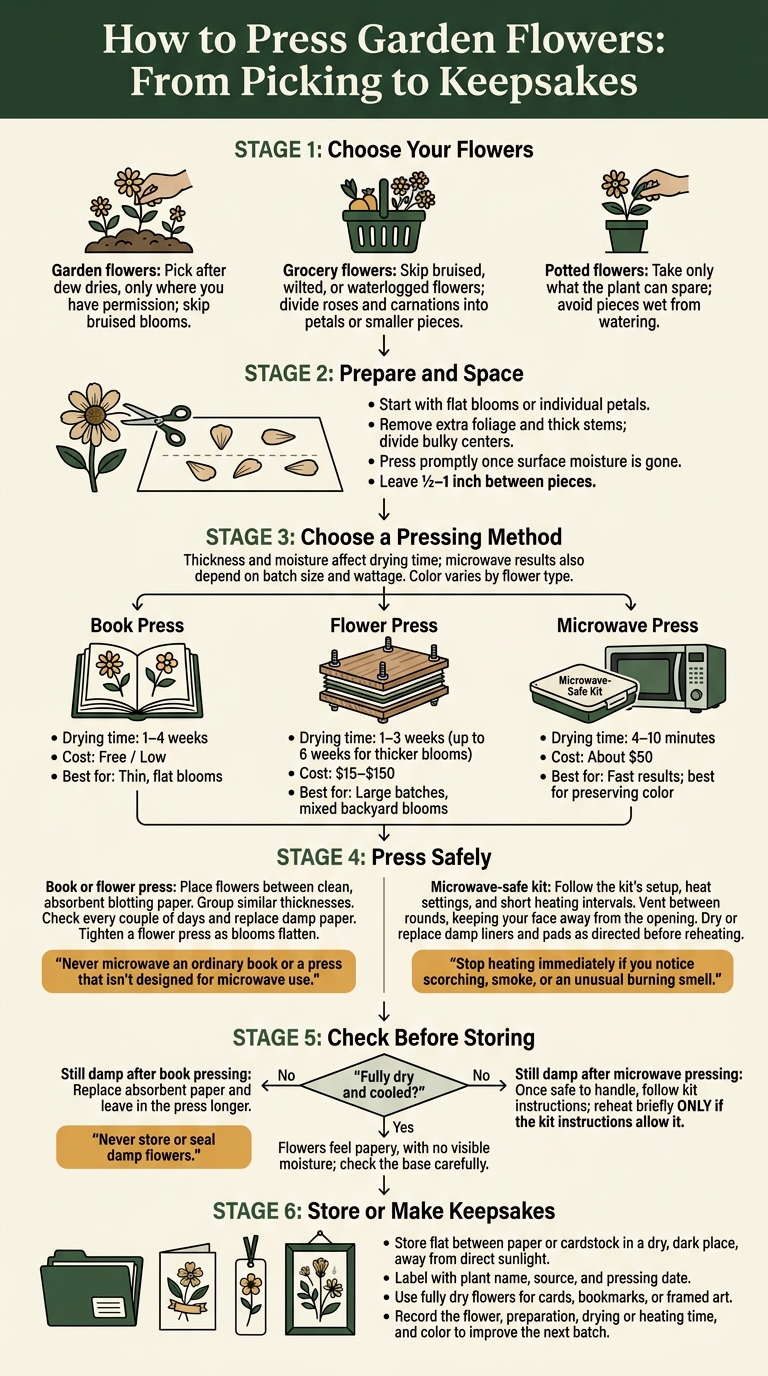 How to Press Garden Flowers: From Picking to Keepsakes